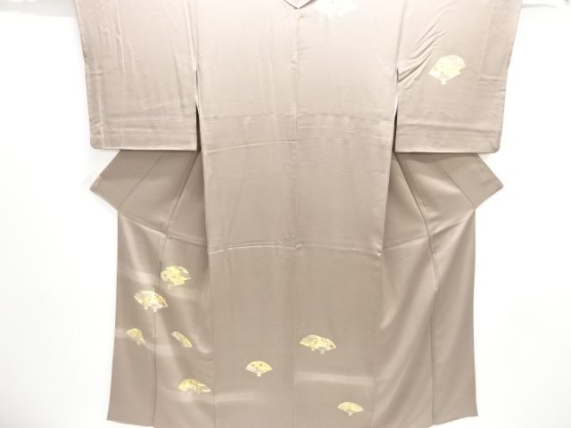 金彩　扇に花模様刺繍一つ紋訪問着